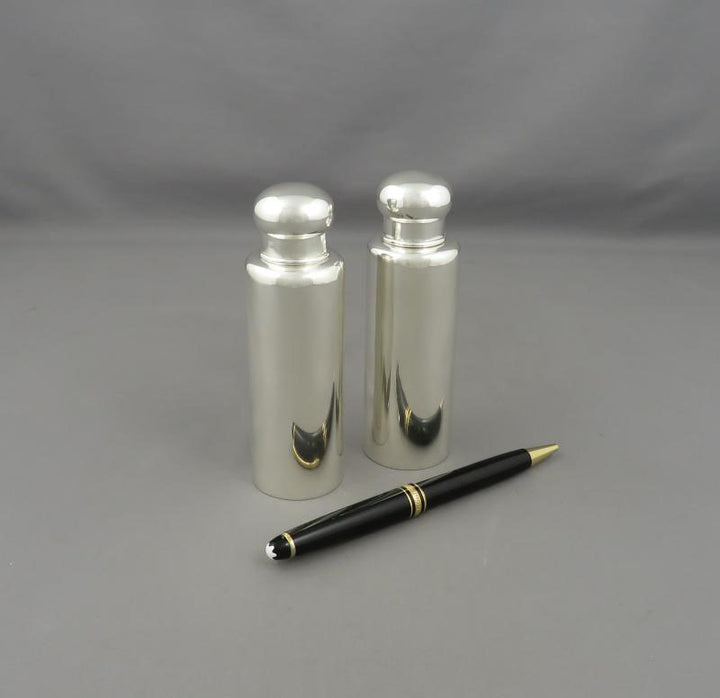 Pair of Tiffany Sterling Silver Cologne Bottles - JH Tee Antiques