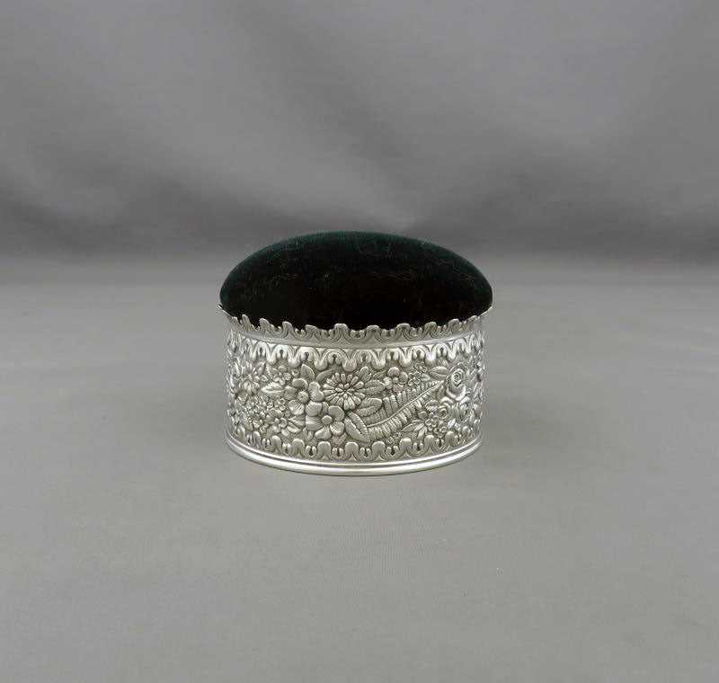 Tiffany Sterling Pin Cushion Trinket Box - JH Tee Antiques