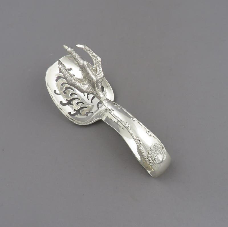 Tiffany Wave Edge Sterling Ice Tongs - JH Tee Antiques