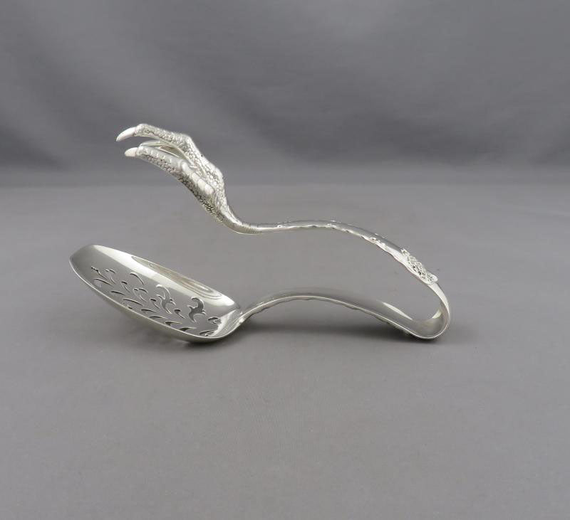 Tiffany Wave Edge Sterling Ice Tongs - JH Tee Antiques