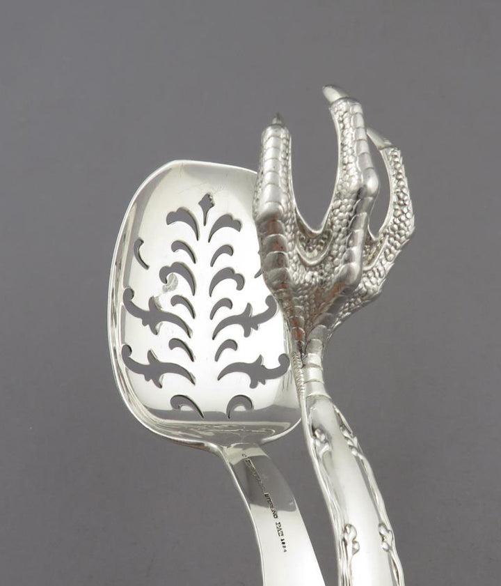 Tiffany Wave Edge Sterling Ice Tongs - JH Tee Antiques
