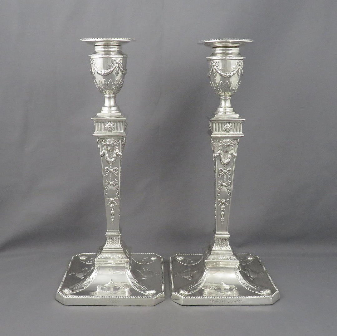 Victorian Adam Style Candlesticks - JH Tee Antiques