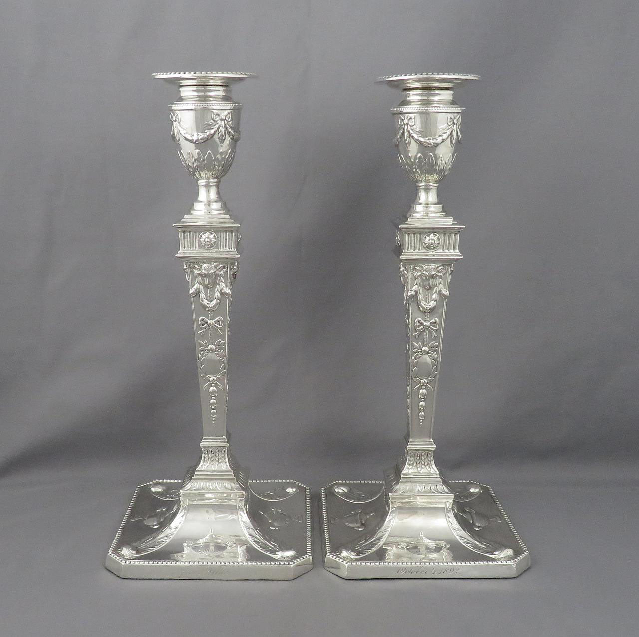 Victorian Adam Style Candlesticks - JH Tee Antiques