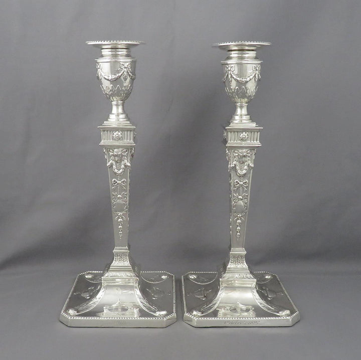 Victorian Adam Style Candlesticks - JH Tee Antiques