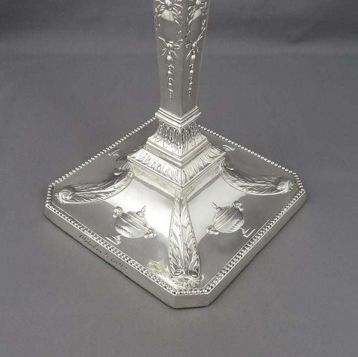Victorian Adam Style Candlesticks - JH Tee Antiques