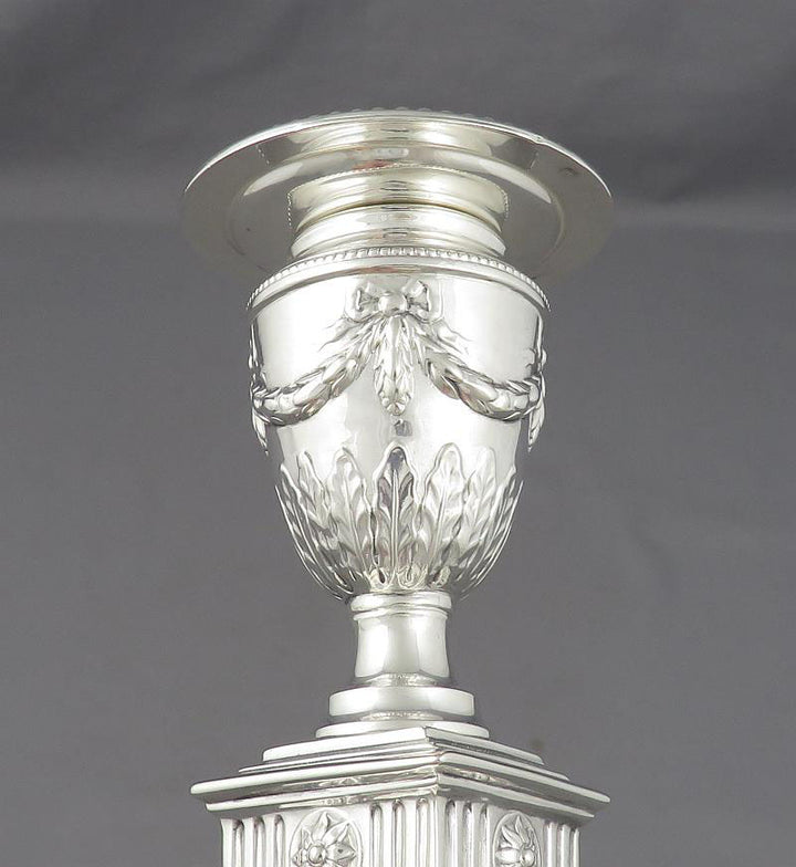Victorian Adam Style Candlesticks - JH Tee Antiques