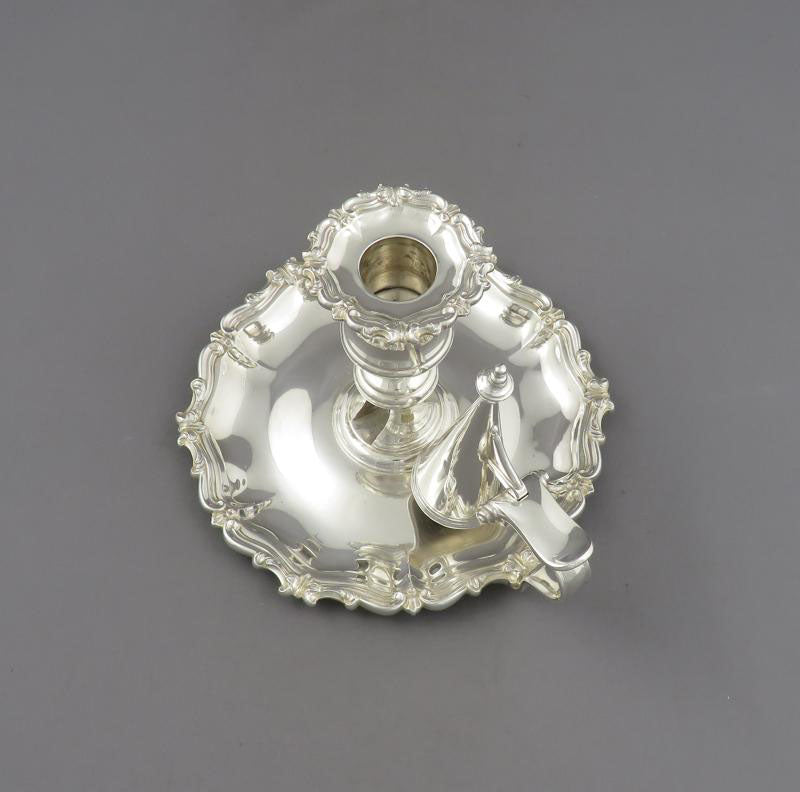 Pair of Victorian Silver Chambersticks - JH Tee Antiques