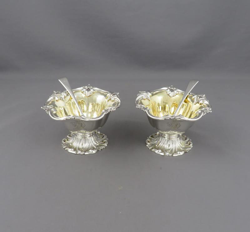 Pair of Victorian Sterling Silver Salts - JH Tee Antiques