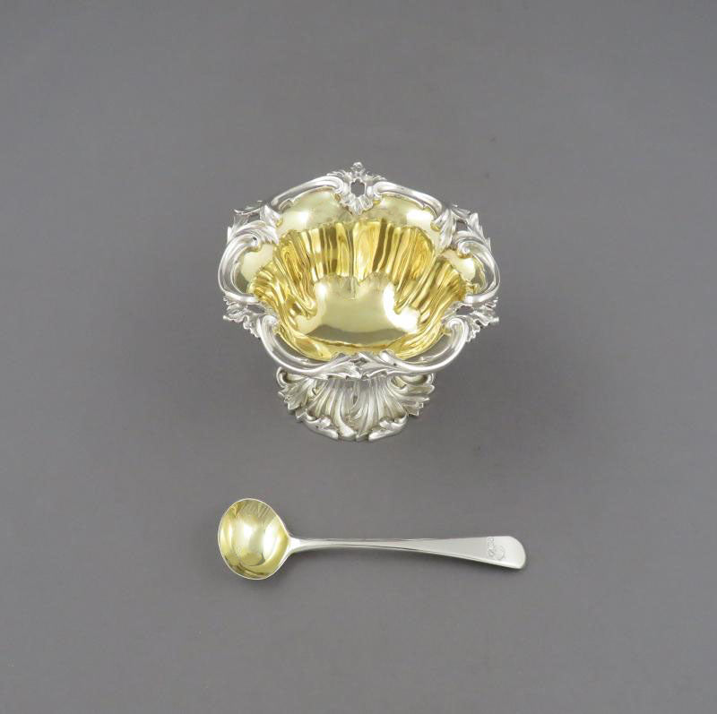 Pair of Victorian Sterling Silver Salts - JH Tee Antiques