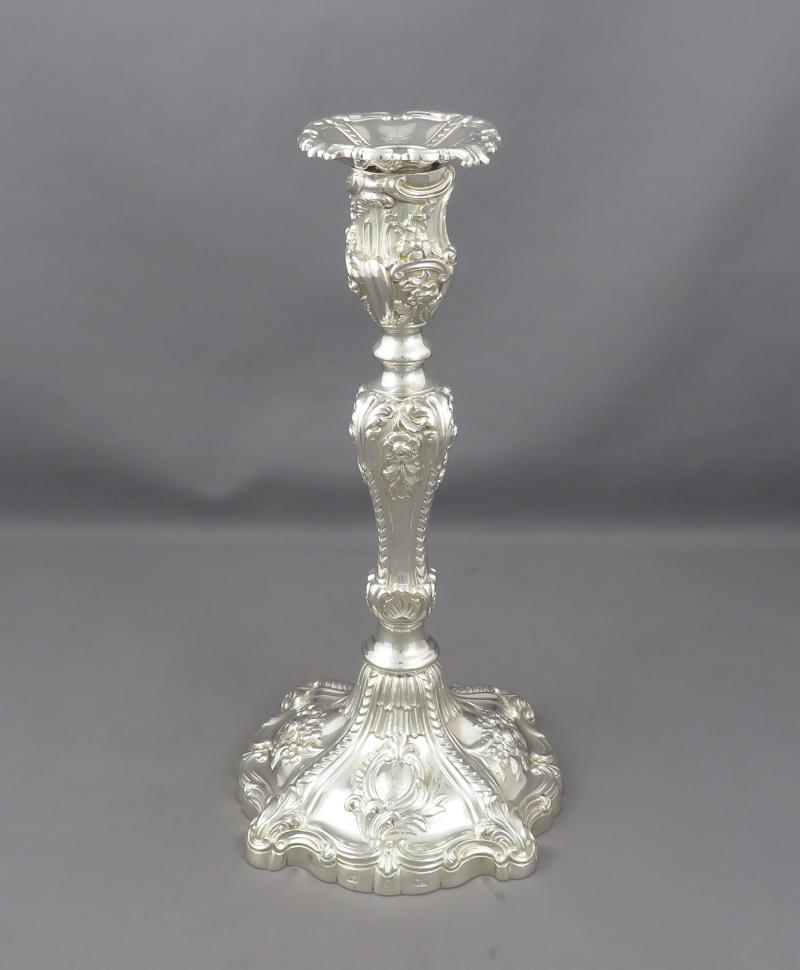 Pair of Victorian Silver Candlesticks - JH Tee Antiques