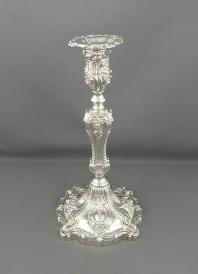 Pair of Victorian Silver Candlesticks - JH Tee Antiques