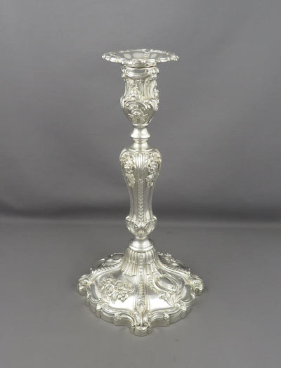 Pair of Victorian Silver Candlesticks - JH Tee Antiques