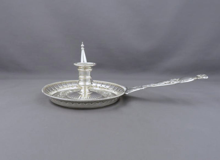Ornate Victorian Sterling Silver Chamberstick - JH Tee Antiques