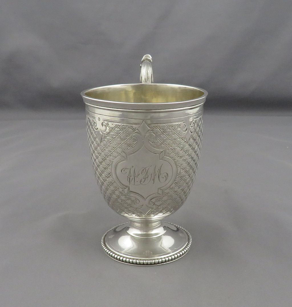 Victorian Sterling Silver Christening Mug - JH Tee Antiques
