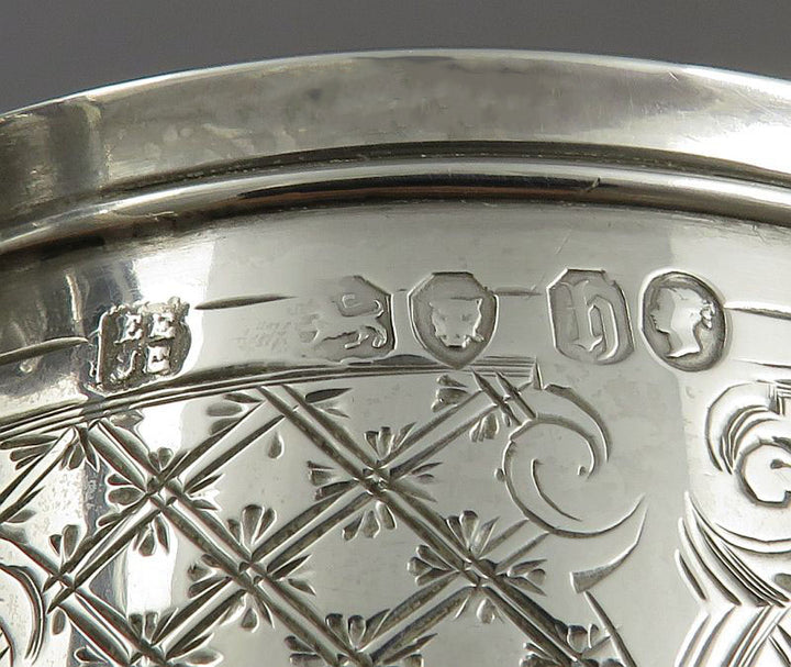 Victorian Sterling Silver Christening Mug - JH Tee Antiques