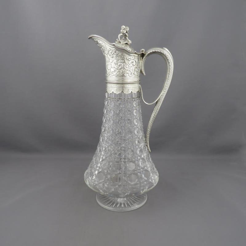 Victorian Sterling Silver Claret Jug - JH Tee Antiques