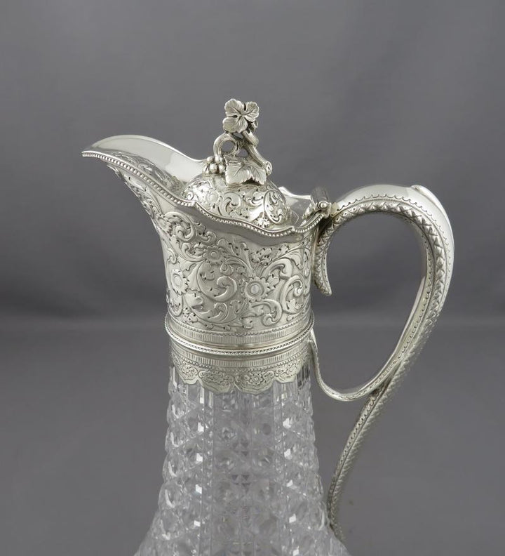 Victorian Sterling Silver Claret Jug - JH Tee Antiques