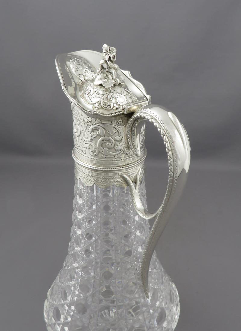 Victorian Sterling Silver Claret Jug - JH Tee Antiques