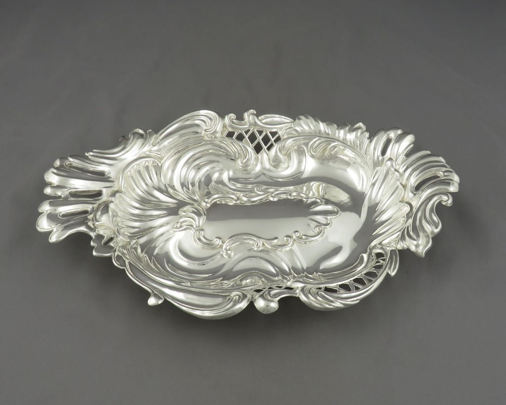 Victorian Sterling Silver Dessert Dish - JH Tee Antiques