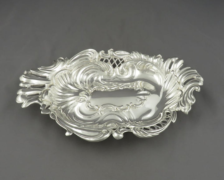 Victorian Sterling Silver Dessert Dish - JH Tee Antiques