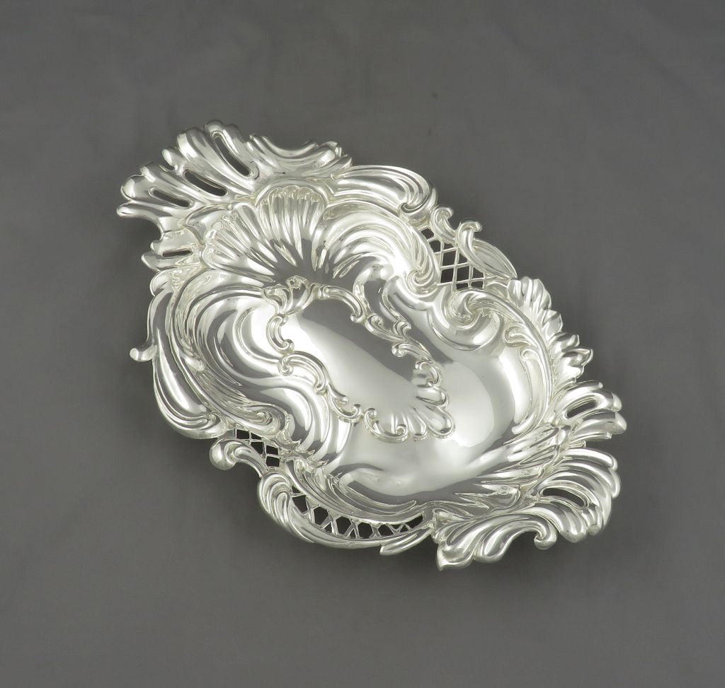 Victorian Sterling Silver Dessert Dish - JH Tee Antiques