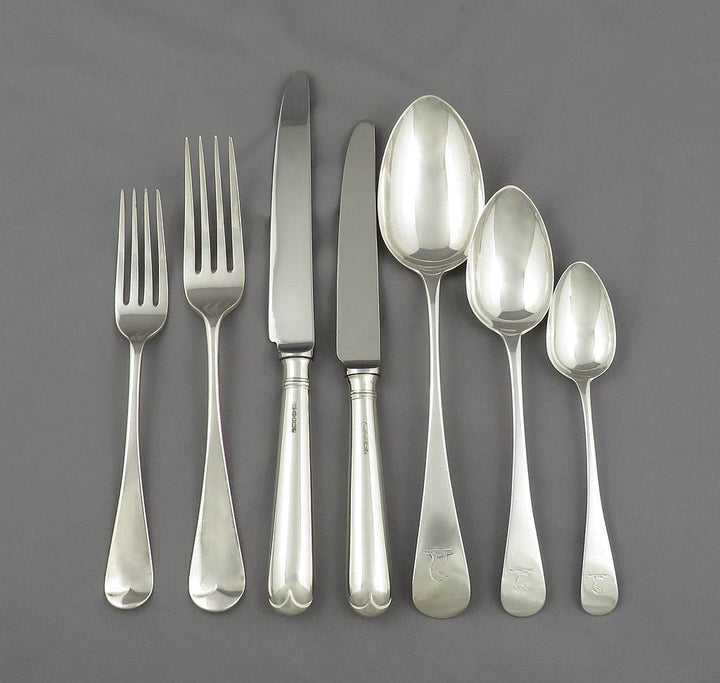 Victorian Old English Silver Flatware Service