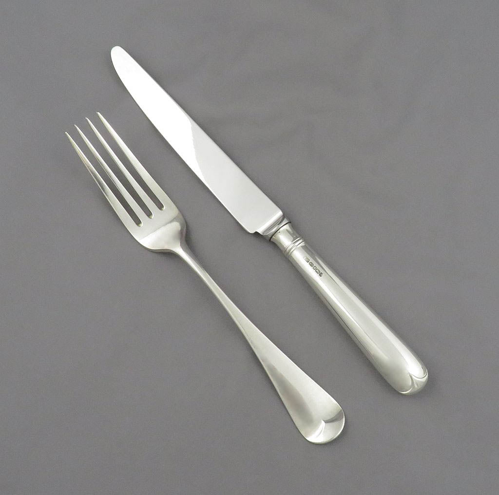 Victorian Old English Silver Flatware Service