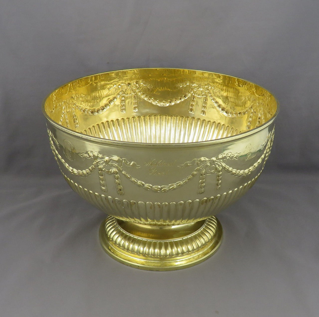 A Victorian sterling silver-gilt bowl by Charles Stuart Harris, hallmarked London 1885. 