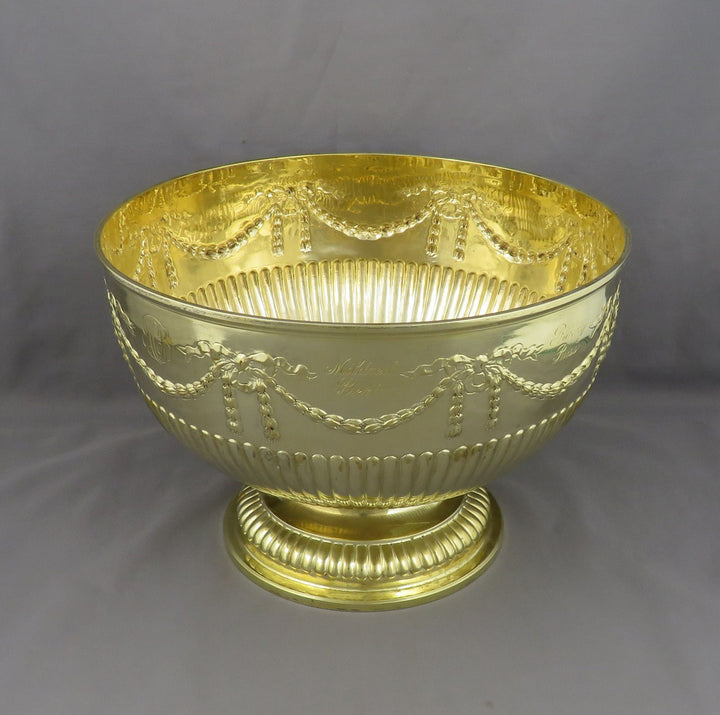 A Victorian sterling silver-gilt bowl by Charles Stuart Harris, hallmarked London 1885. 