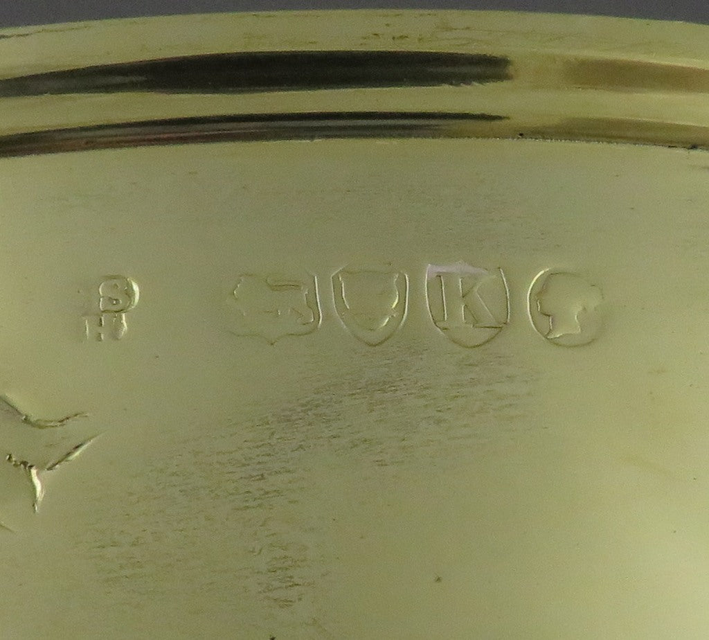 A Victorian sterling silver-gilt bowl by Charles Stuart Harris, hallmarked London 1885. 
