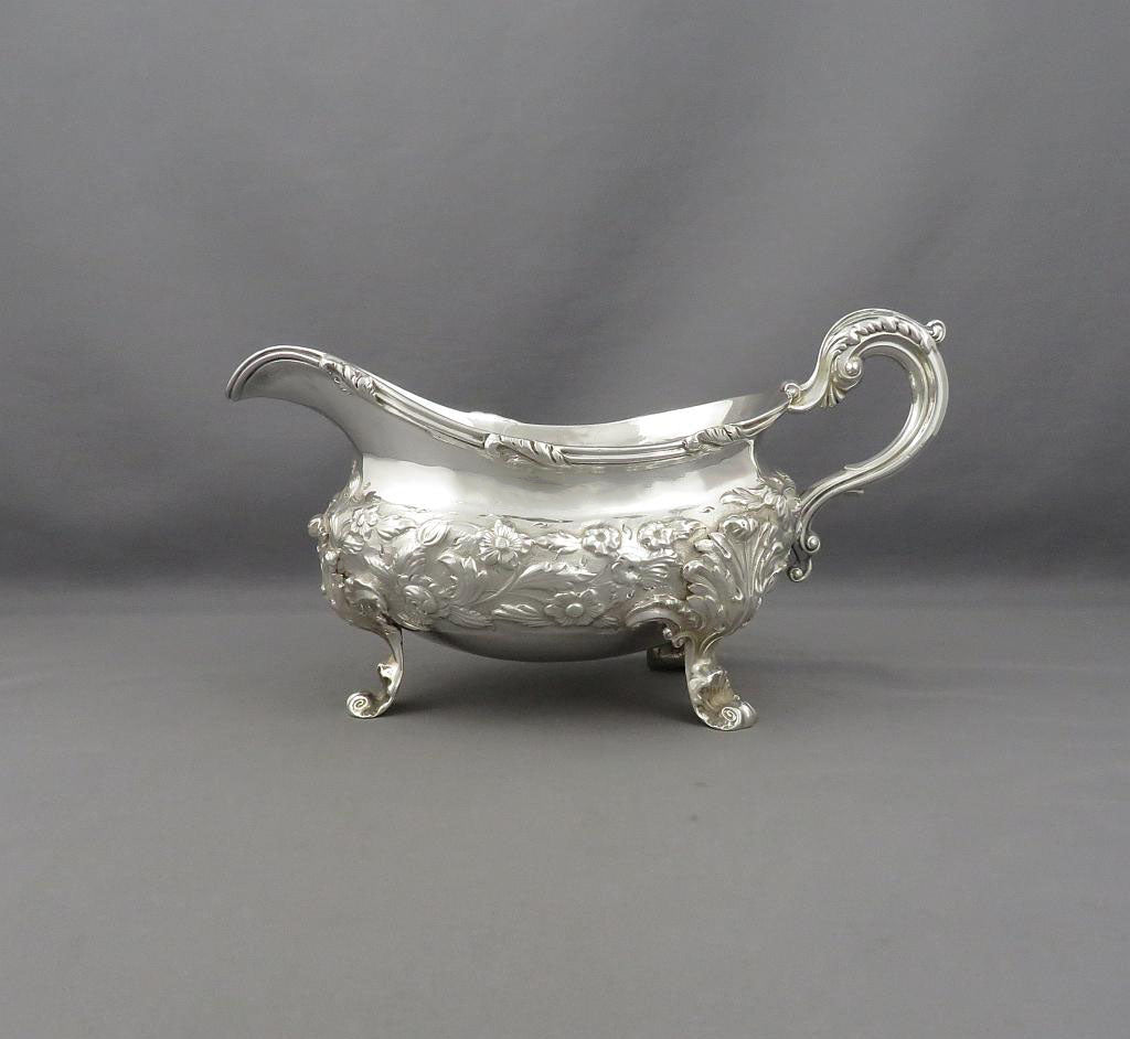 Victorian Sterling Silver Gravy Boat - JH Tee Antiques