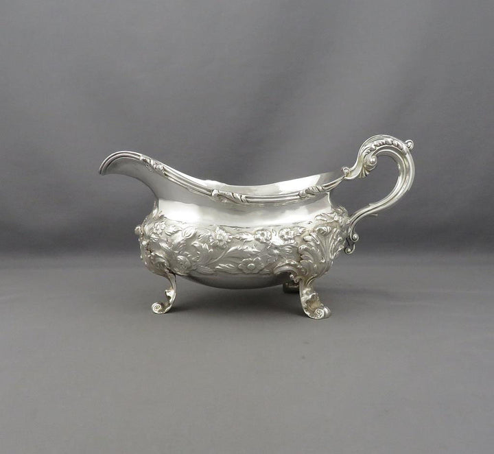 Victorian Sterling Silver Gravy Boat - JH Tee Antiques