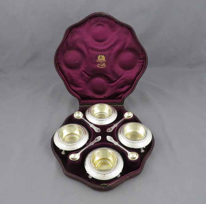 Set of Four Victorian Sterling Silver Salts