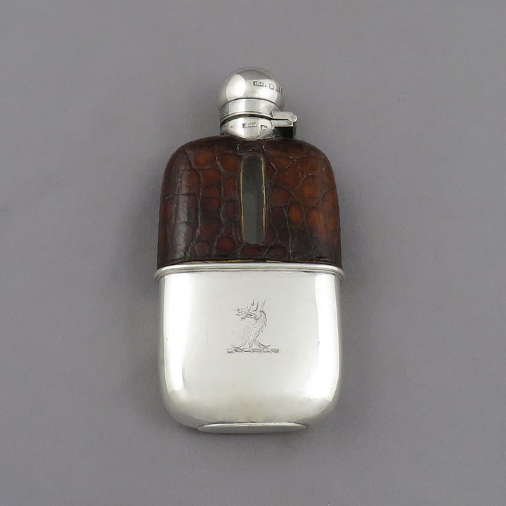 Victorian Sterling Silver Flask - JH Tee Antiques