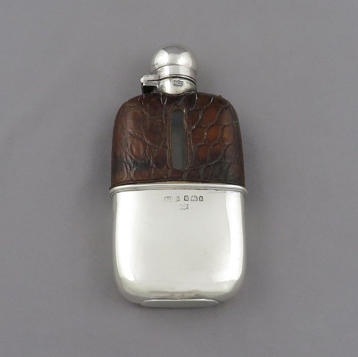 Victorian Sterling Silver Flask - JH Tee Antiques