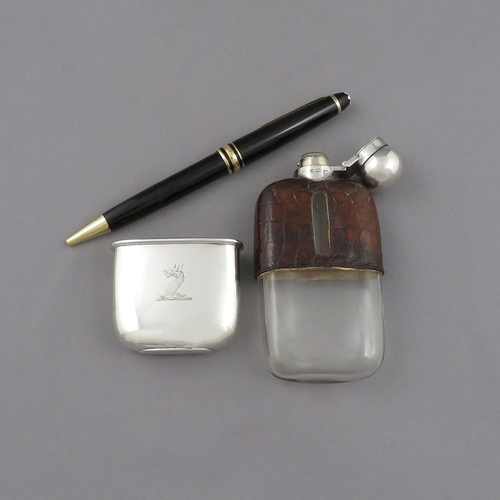 Victorian Sterling Silver Flask - JH Tee Antiques