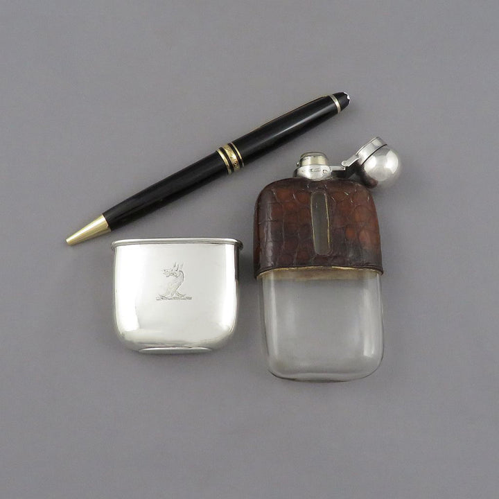 Victorian Sterling Silver Flask - JH Tee Antiques