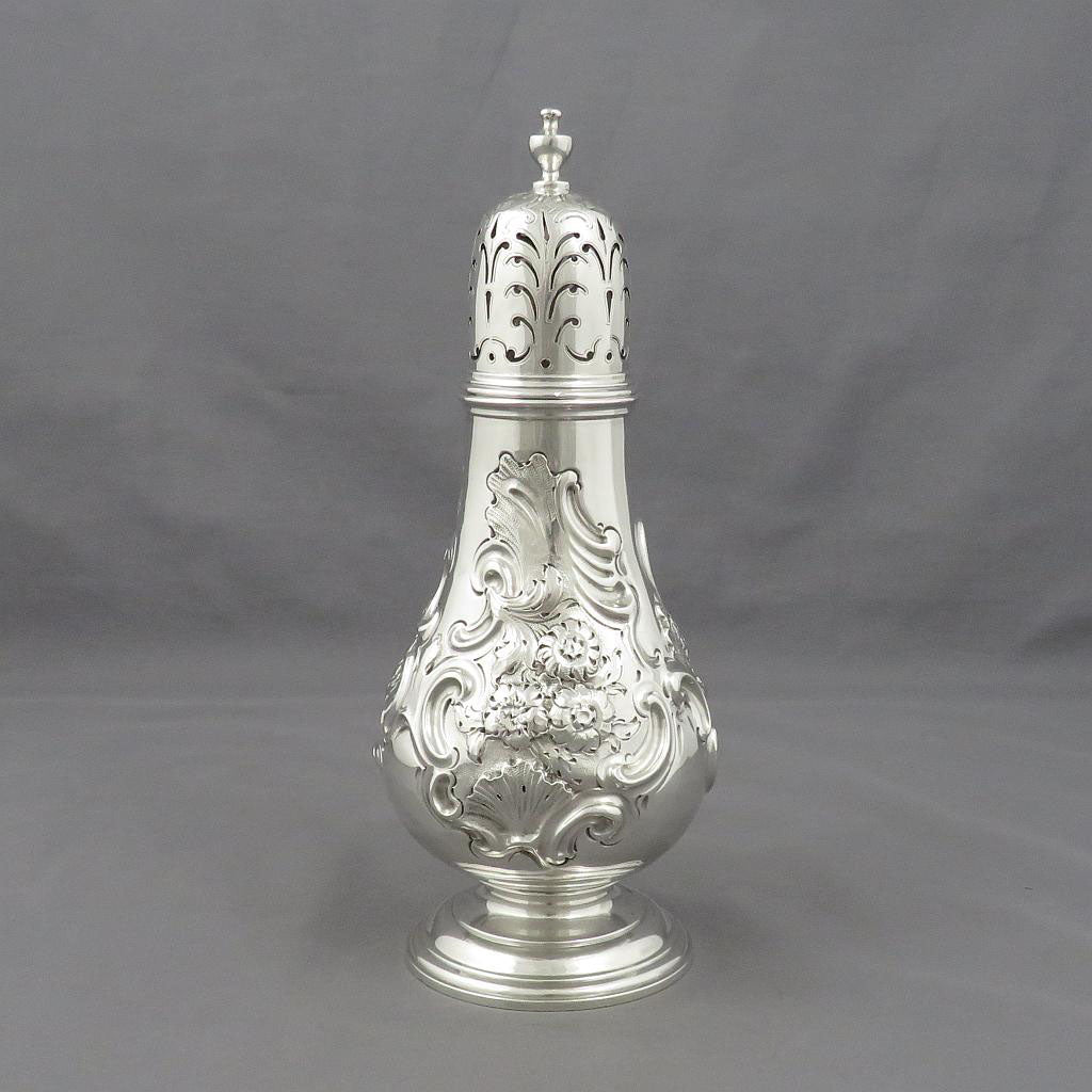 Victorian Sterling Silver Sugar Caster - JH Tee Antiques