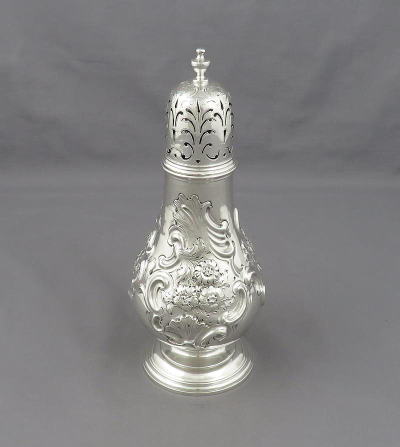 Victorian Sterling Silver Sugar Caster - JH Tee Antiques
