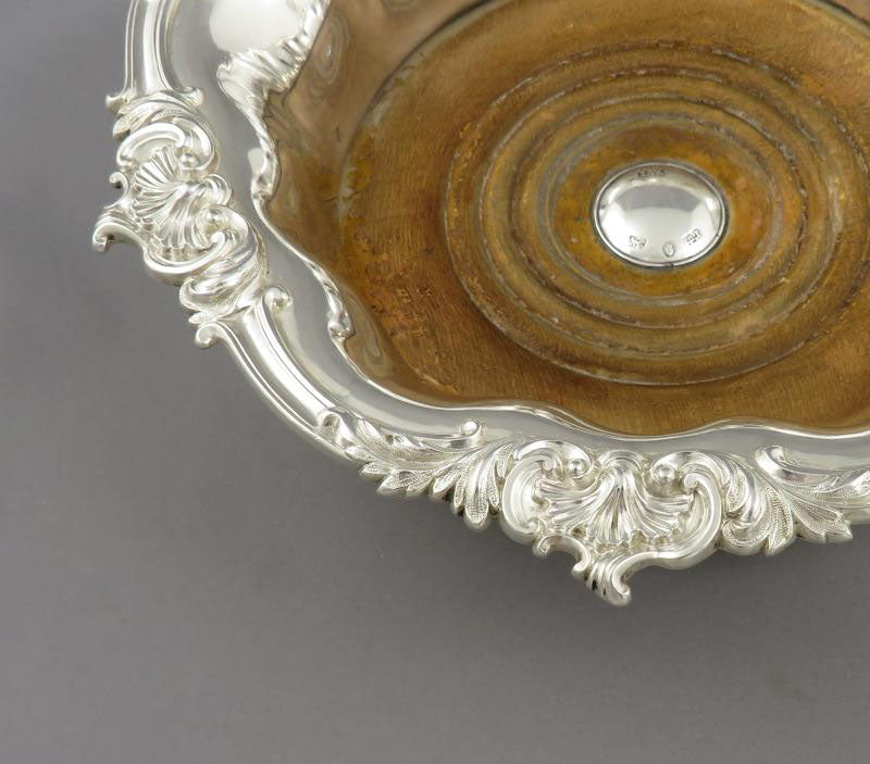 Victorian Sterling Silver Wine Coasters - JH Tee Antiques