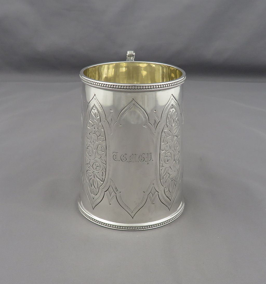 Victorian Sterling Silver Christening Mug - JH Tee Antiques