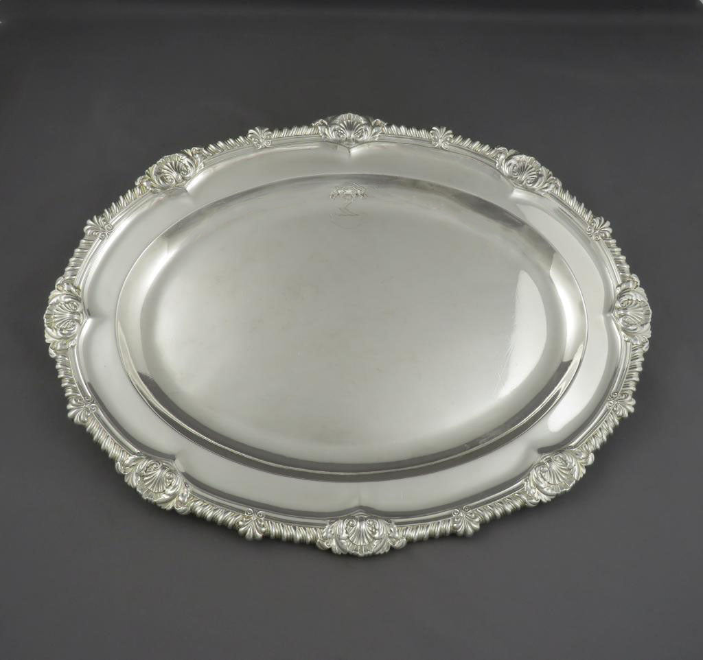 William Bateman Sterling Silver Meat Platter - JH Tee Antiques