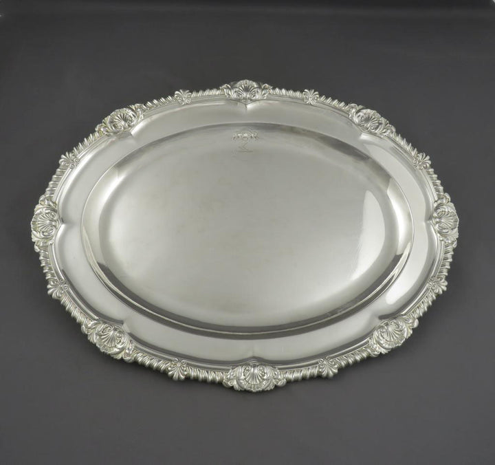 William Bateman Sterling Silver Meat Platter - JH Tee Antiques