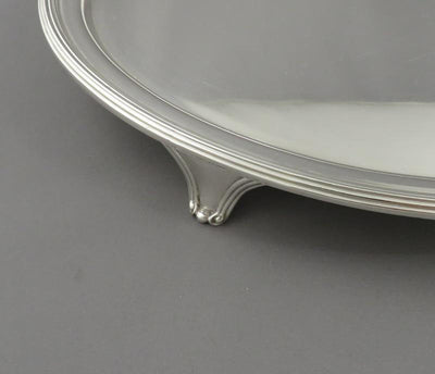George III Sterling Silver Oval Salver - JH Tee Antiques
