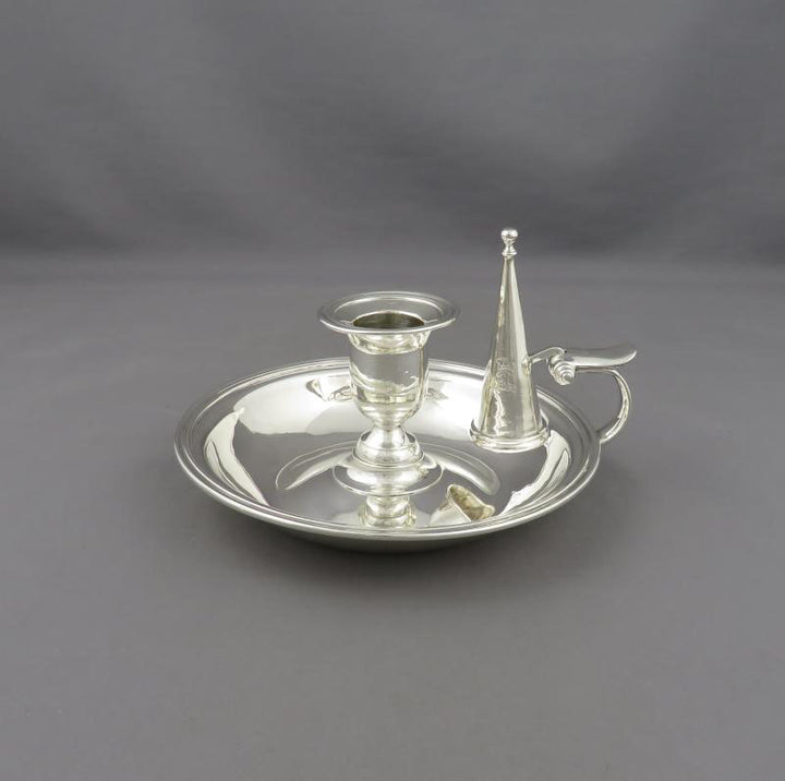 William IV Sterling Silver Chamberstick - JH Tee Antiques