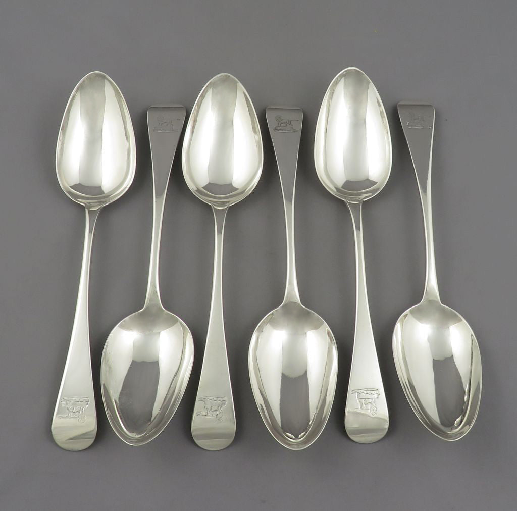 Six York Silver Tablespoons - JH Tee Antiques