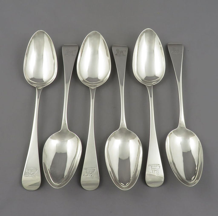 Six York Silver Tablespoons - JH Tee Antiques