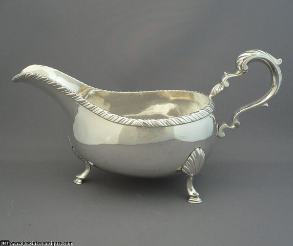 Pair of George III Silver Sauce Boats - JH Tee Antiques