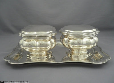 Pair of Dutch Silver Biscuit Boxes - JH Tee Antiques