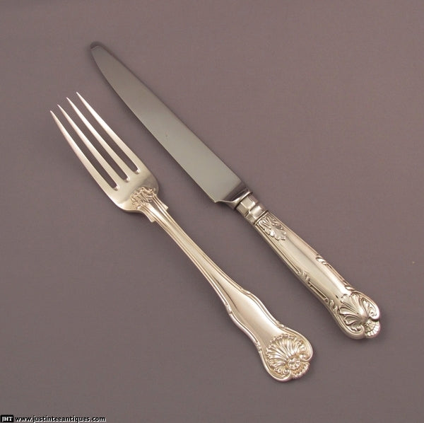 Kings Husk Silver Flatware Service for 18 - JH Tee Antiques